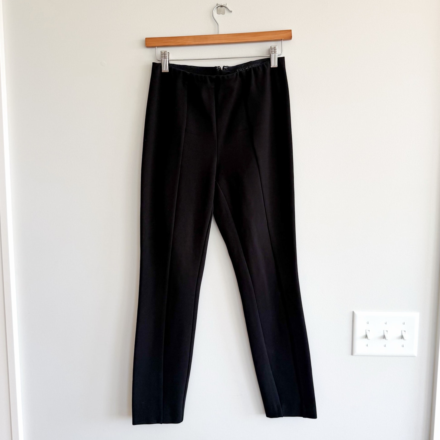 Rag & Bone Snap Hem Front Seam High Rise Ankle Pull-On Pants Black 2